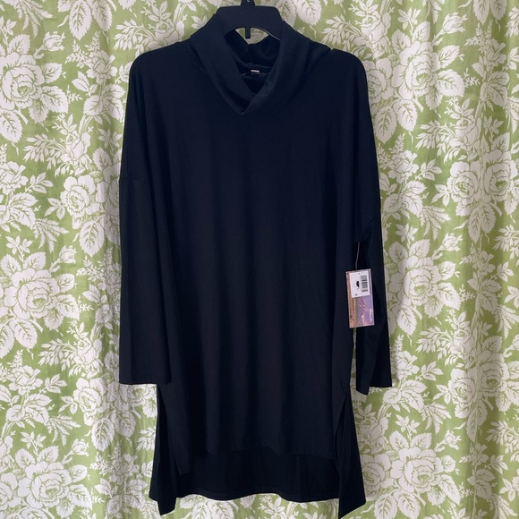 NWT Panhandle Cowl Neck Long Sleeve Tunic - Black - Picture 1 of 6